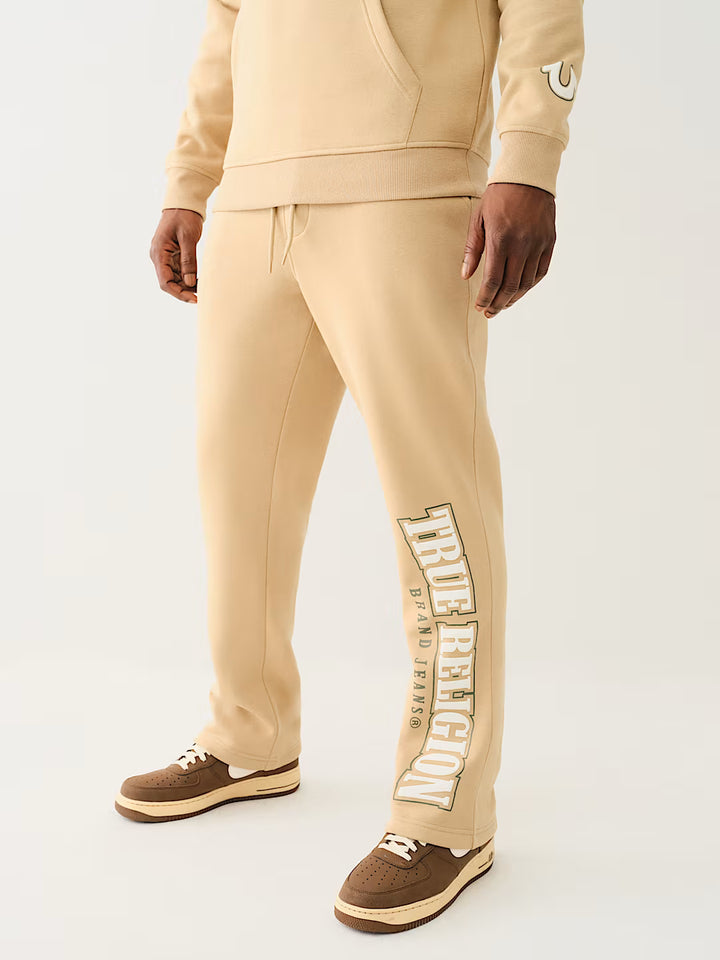 TRUE RELIGION ARCHED LOGO STRAIGHT LEG SWEAT PANT
