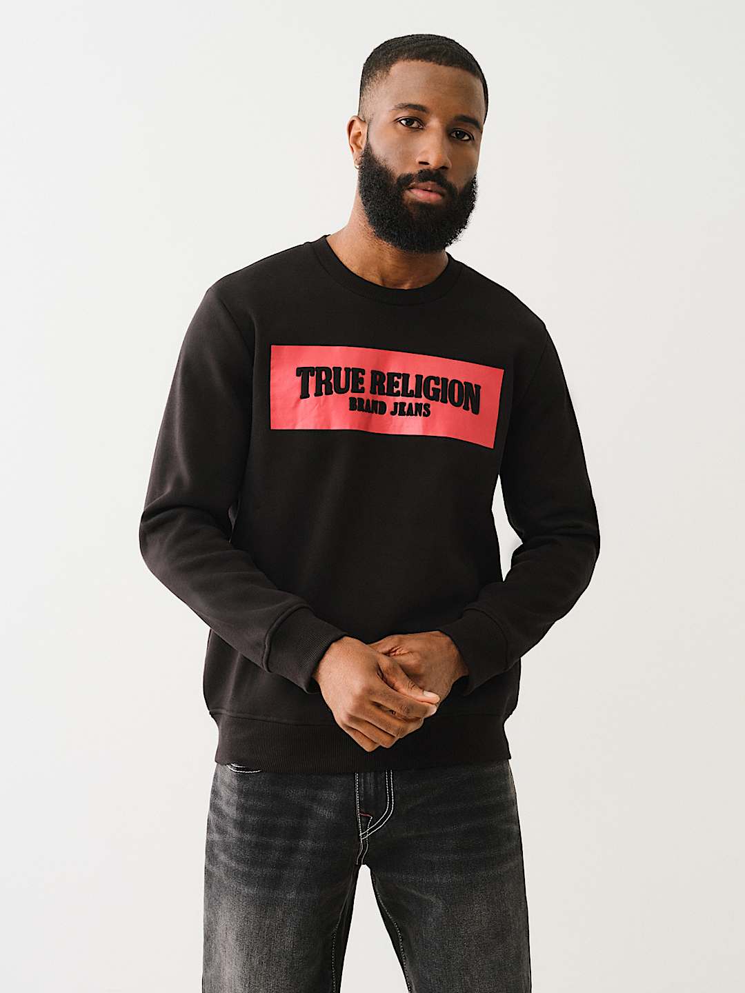 True Religion EMBOSSED ARCH LOGO SWEATSHIRT