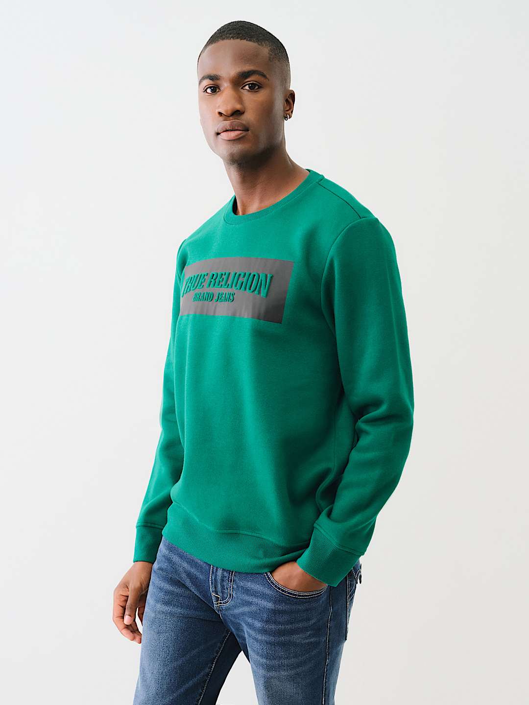 True Religion EMBOSSED ARCH LOGO SWEATSHIRT