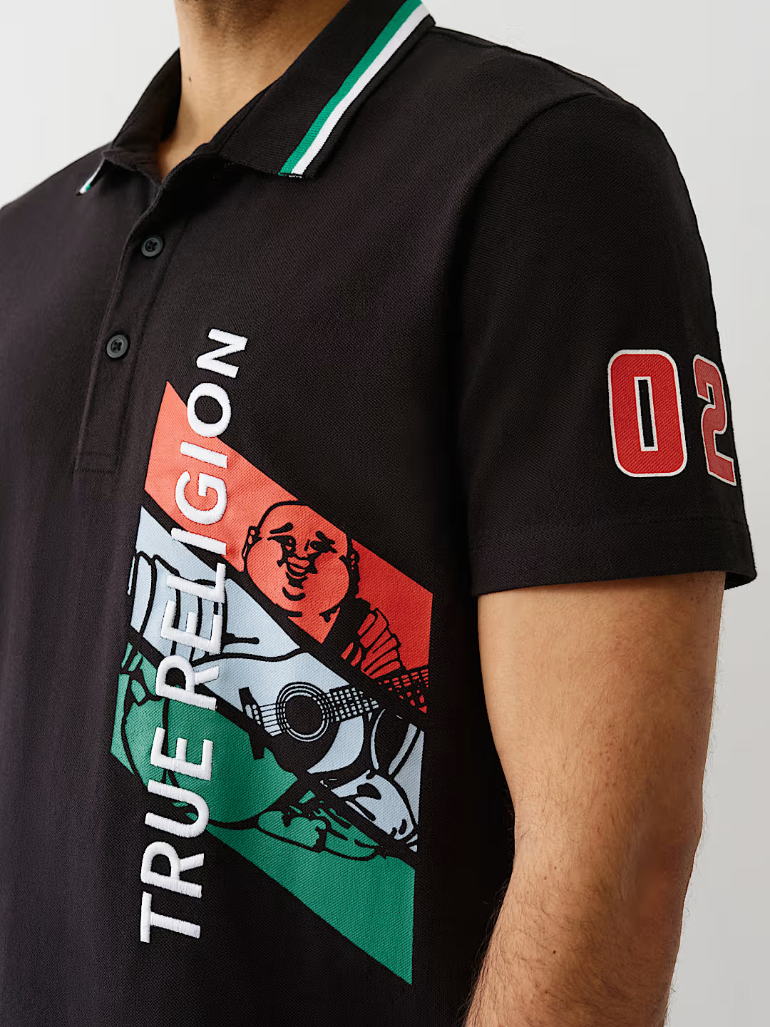 TRUE RELIGION BUDDHA RELAXED POLO SHIRT