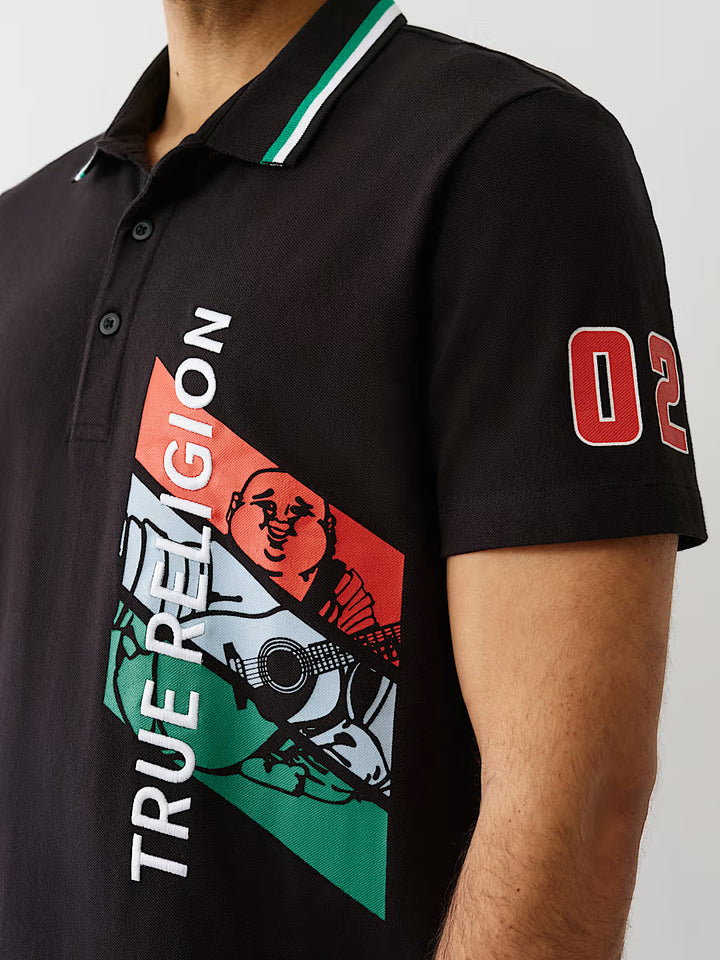TRUE RELIGION BUDDHA RELAXED POLO SHIRT