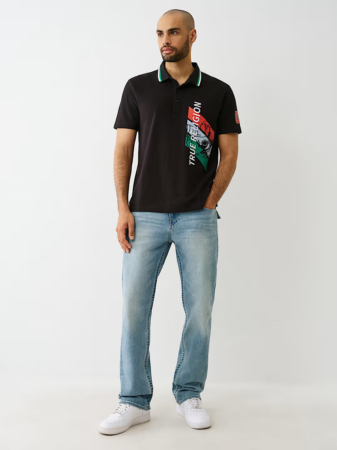 TRUE RELIGION BUDDHA RELAXED POLO SHIRT