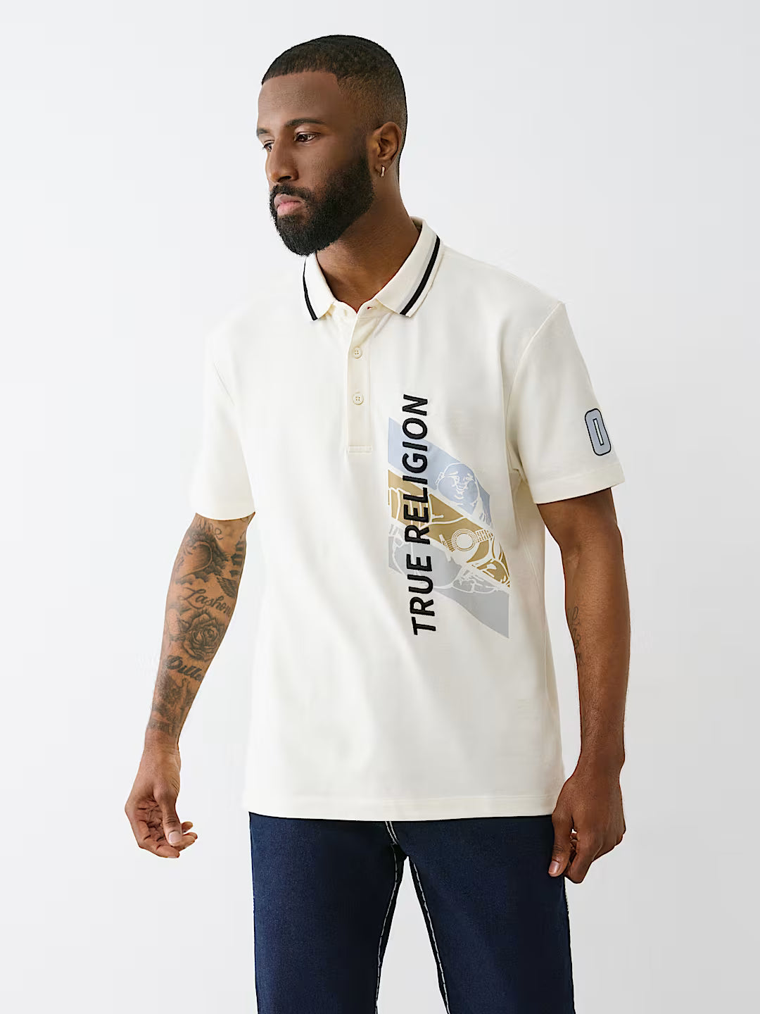 TRUE RELIGION BUDDHA RELAXED POLO SHIRT