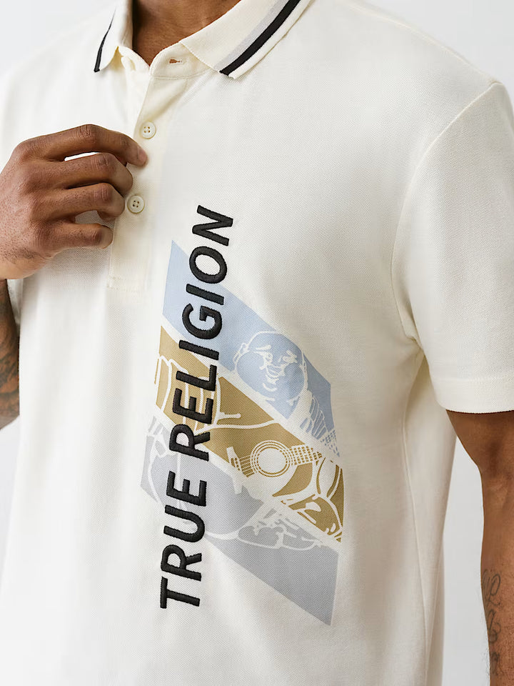 TRUE RELIGION BUDDHA RELAXED POLO SHIRT