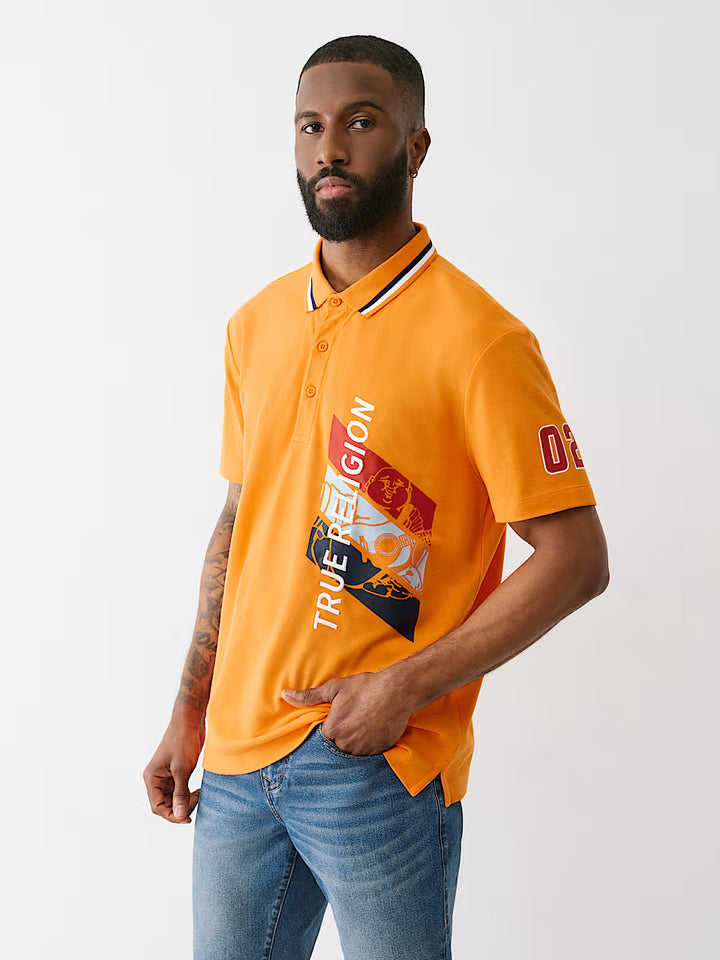 TRUE RELIGION BUDDHA RELAXED POLO SHIRT