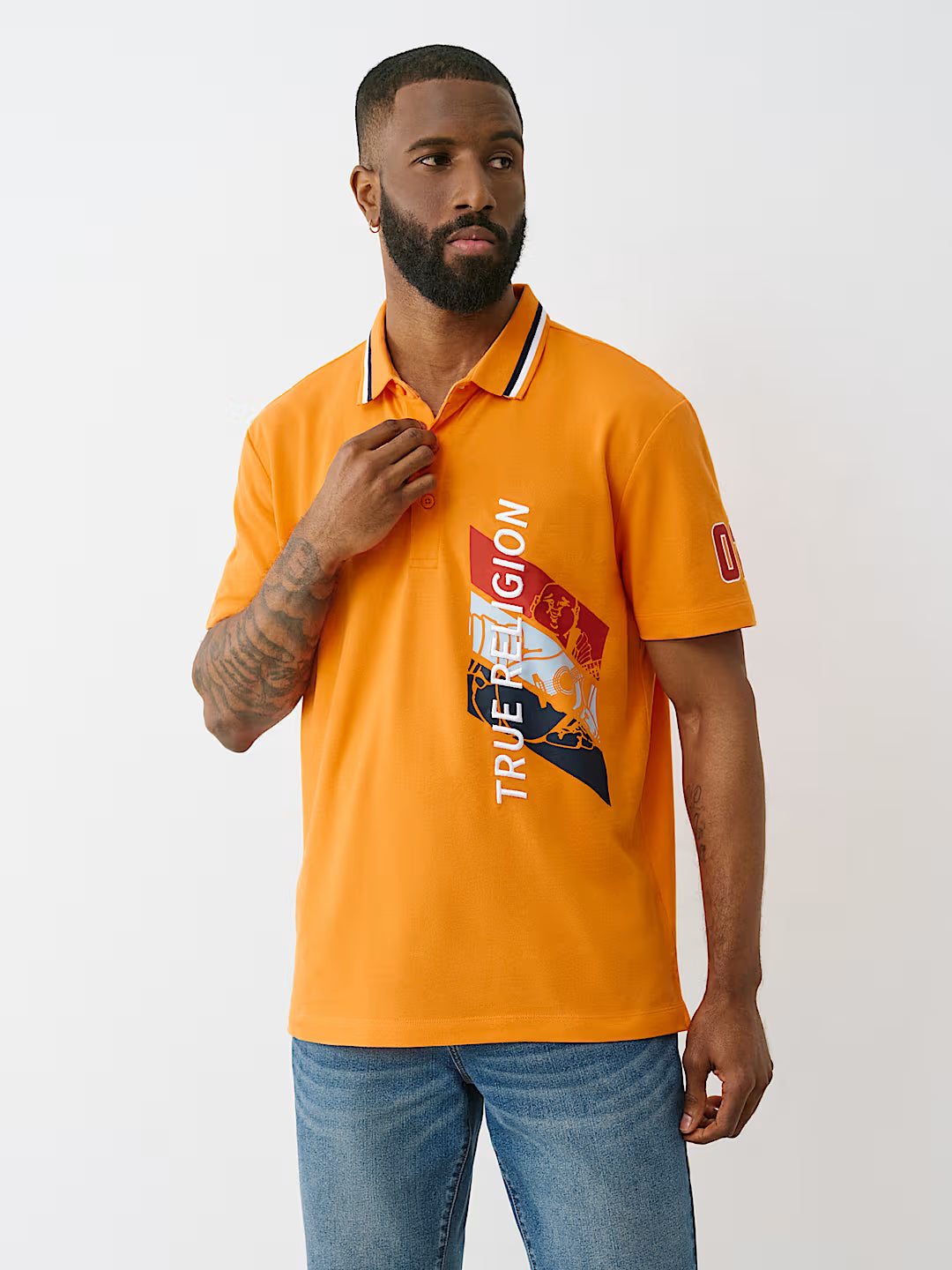 TRUE RELIGION BUDDHA RELAXED POLO SHIRT