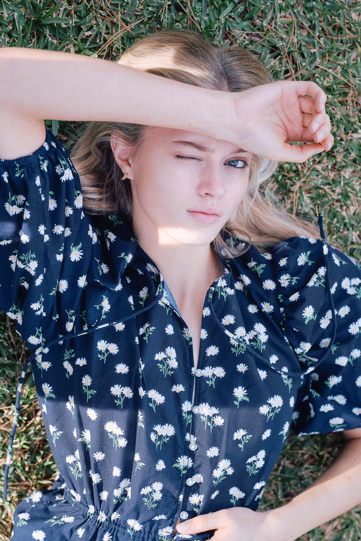 H&M Puff-Sleeved Cotton Blouse