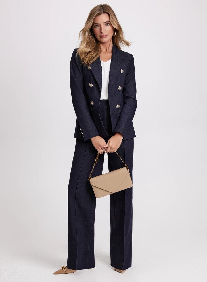 LAURA Metallic Button Denim Jacket
