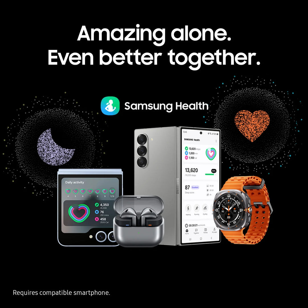 Samsung Galaxy Watch Ultra 47mm LTE Titanium Smart Watch, Titanium White, White Band