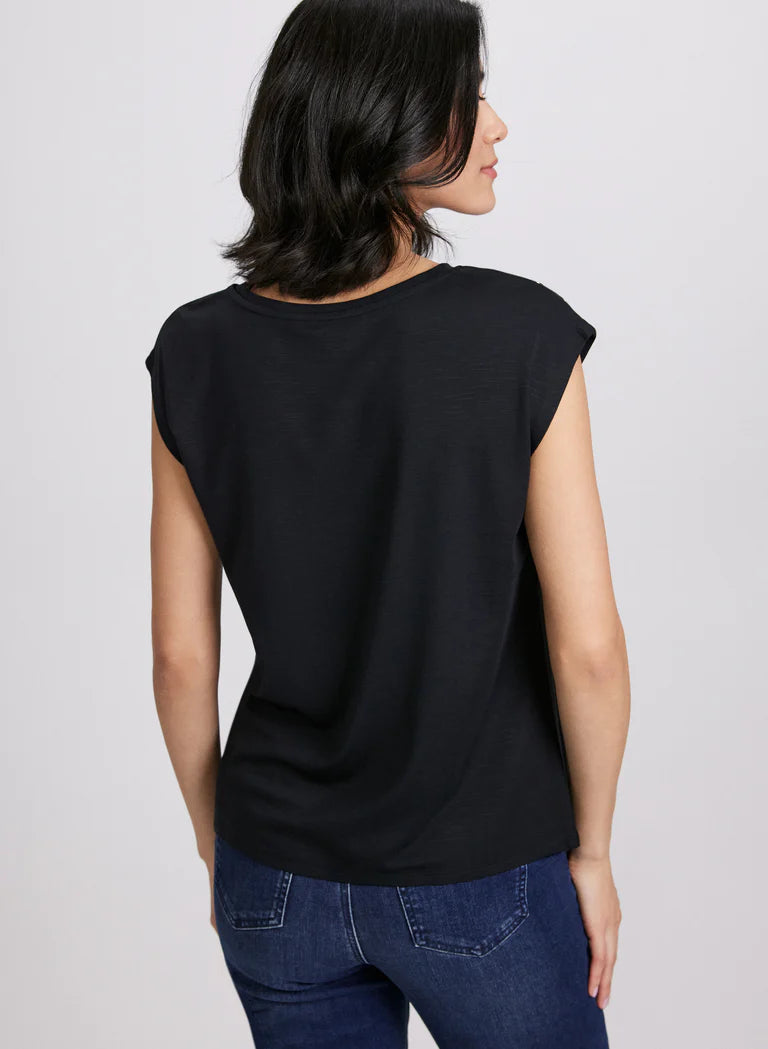 LAURA Metallic Button T-Shirt