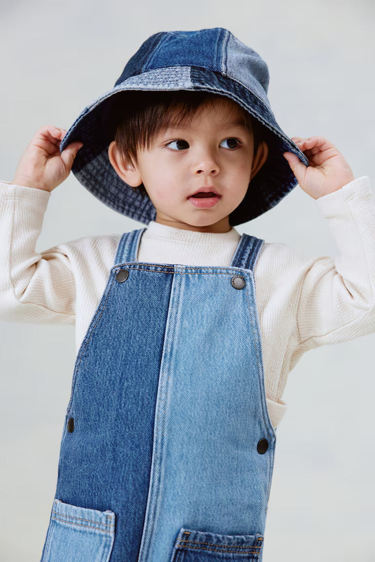 H&M Patched Denim Overalls