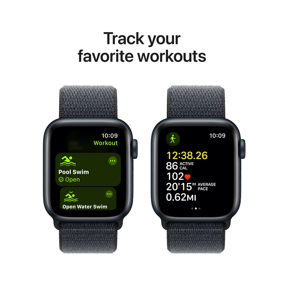Apple Watch SE (2nd Gen) [GPS + Cellular] Smartwatch with 44mm Midnight Aluminum Case with Ink Sport Loop. Fitness & Sleep Tracker, Crash Detection, Heart Rate Monitor