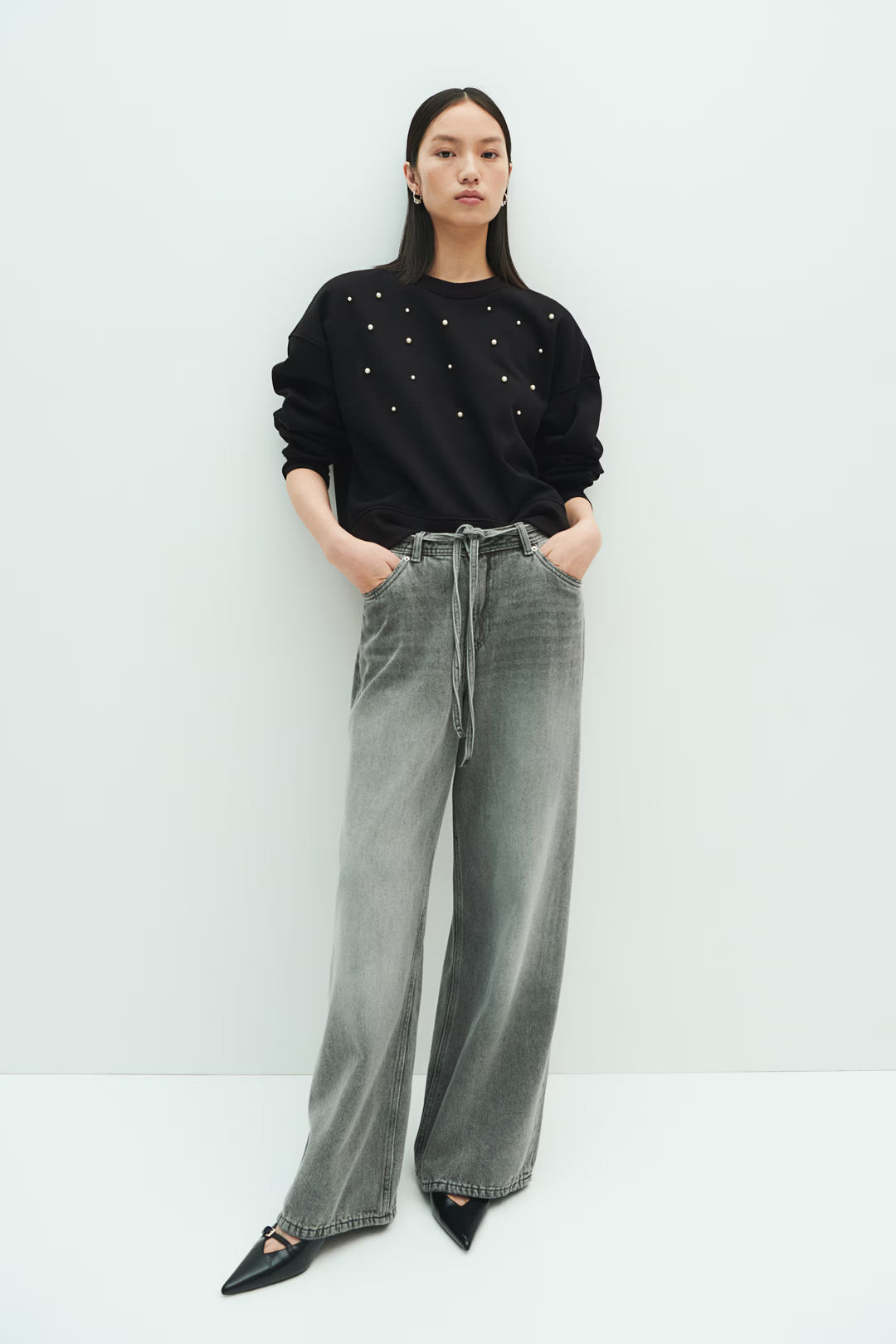H&M Oversized Embellished Sweatshirt