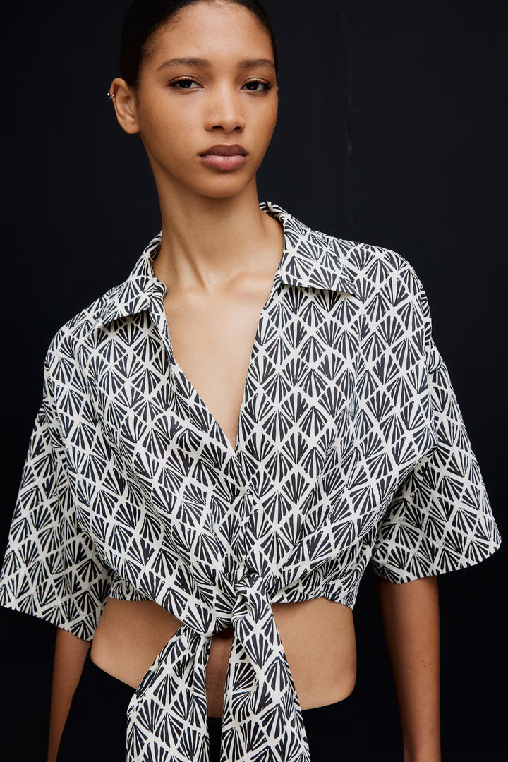 H&M Blouse with Tie Detail