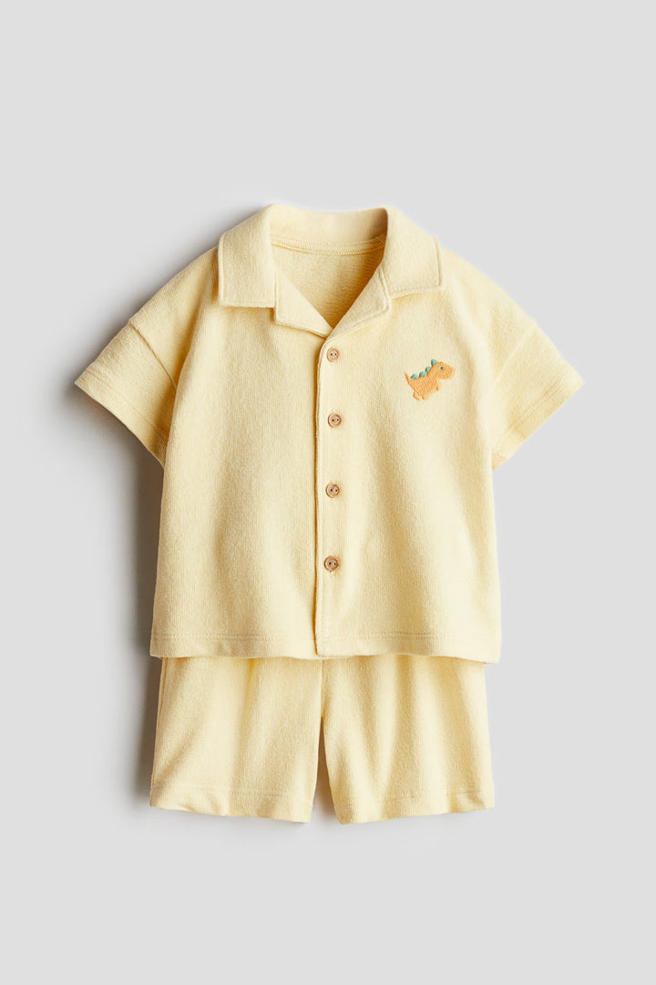 H&M 2-Piece Terry Resort Shirt and Shorts Set