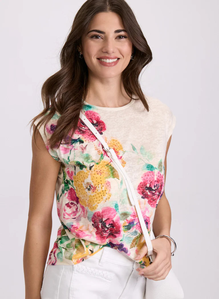 LAURA Floral Placement Print T-Shirt