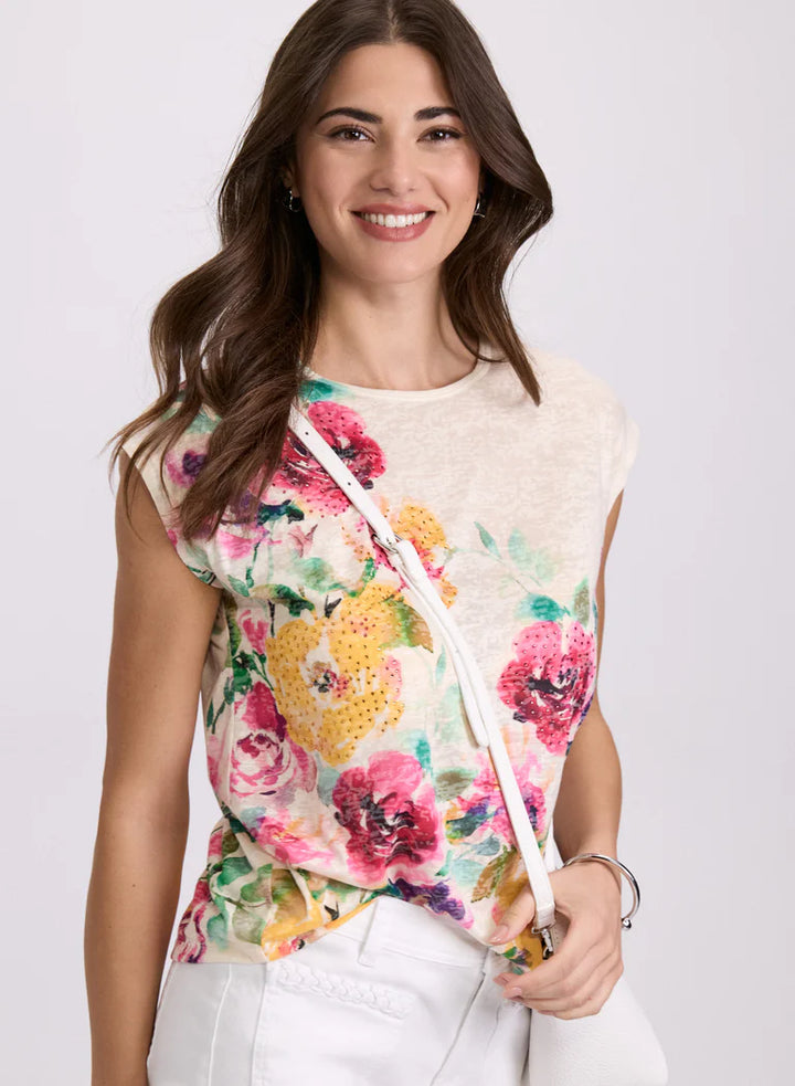 LAURA Floral Placement Print T-Shirt