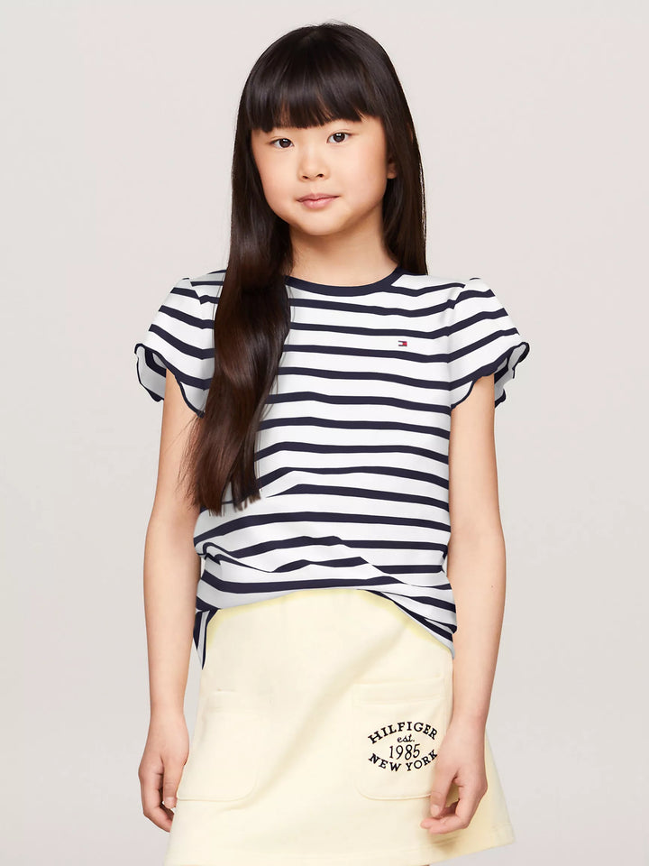 Tommy Hilfiger Kids' Stripe Ruffle-Sleeve T-Shirt