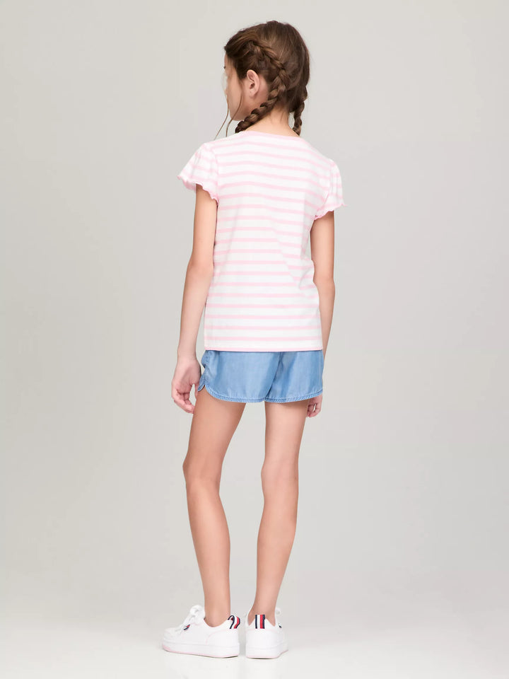 Tommy Hilfiger Kids' Stripe Ruffle-Sleeve T-Shirt