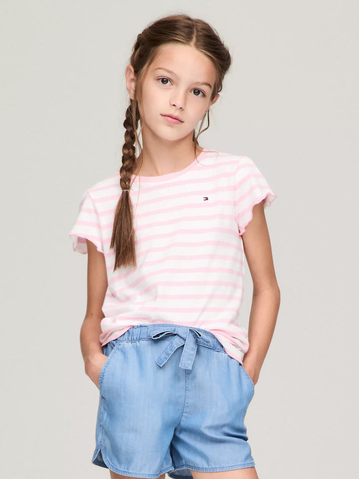 Tommy Hilfiger Kids' Stripe Ruffle-Sleeve T-Shirt
