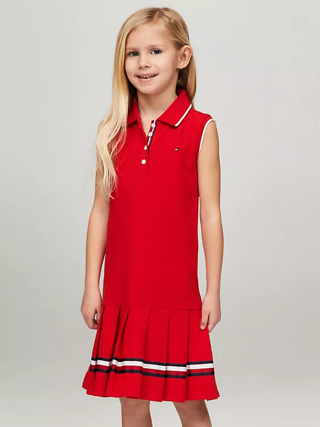 Tommy Hilfiger Kids' Sleeveless Pleated Polo Dress