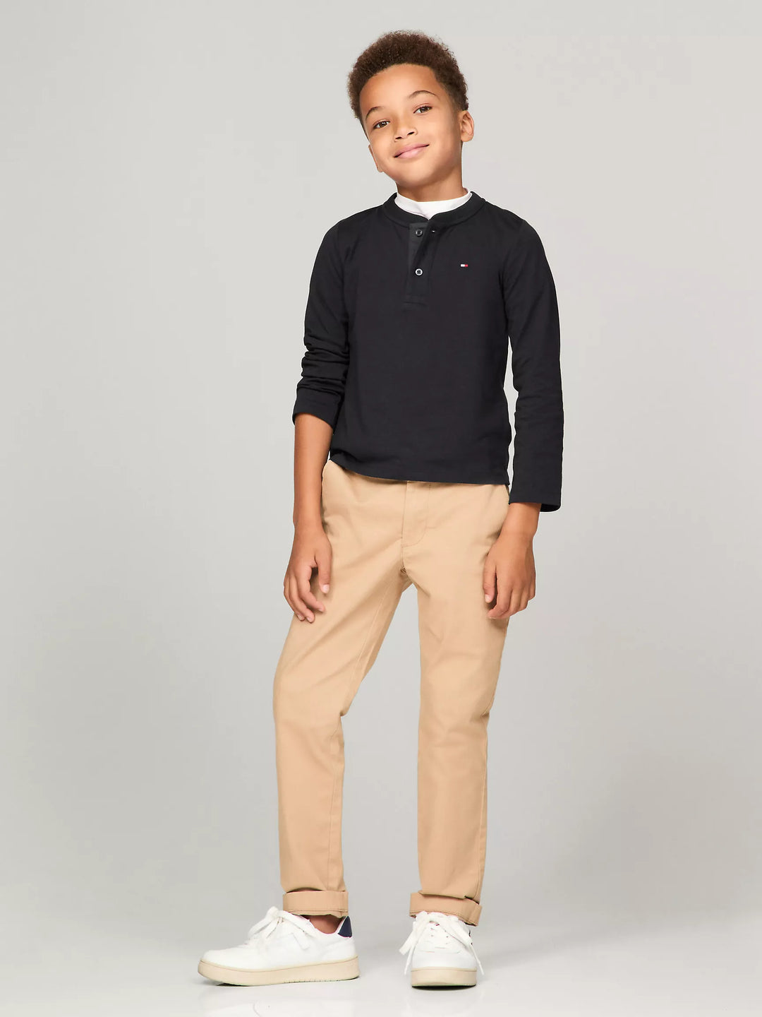 Tommy Hilfiger Kids' Solid Long-Sleeve Henley