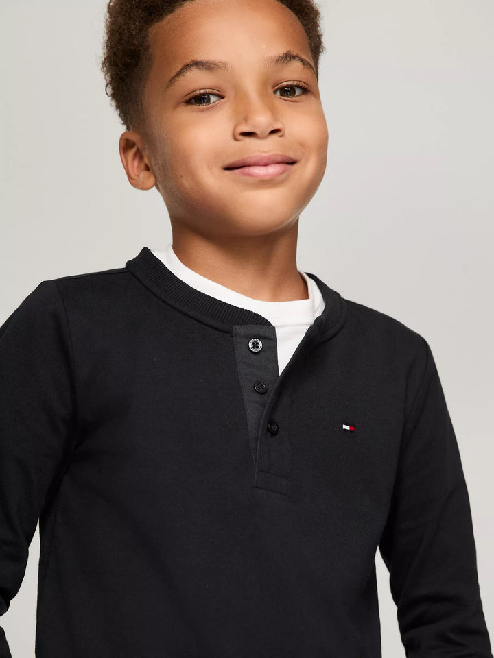 Tommy Hilfiger Kids' Solid Long-Sleeve Henley