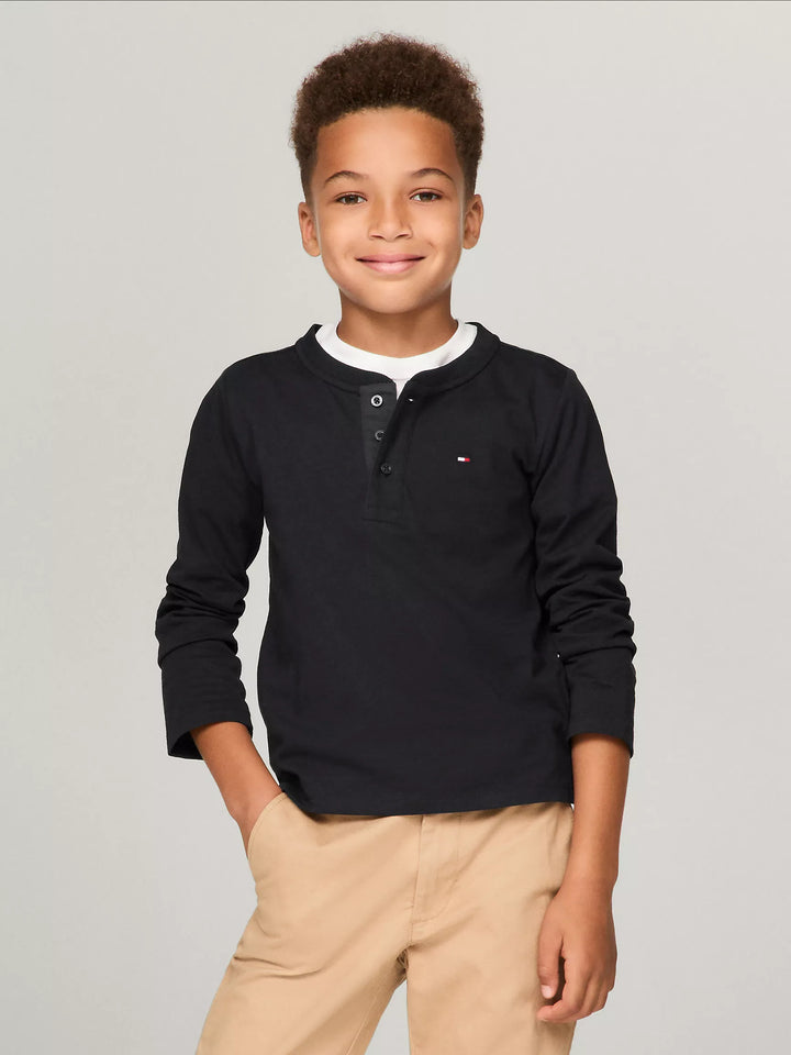 Tommy Hilfiger Kids' Solid Long-Sleeve Henley