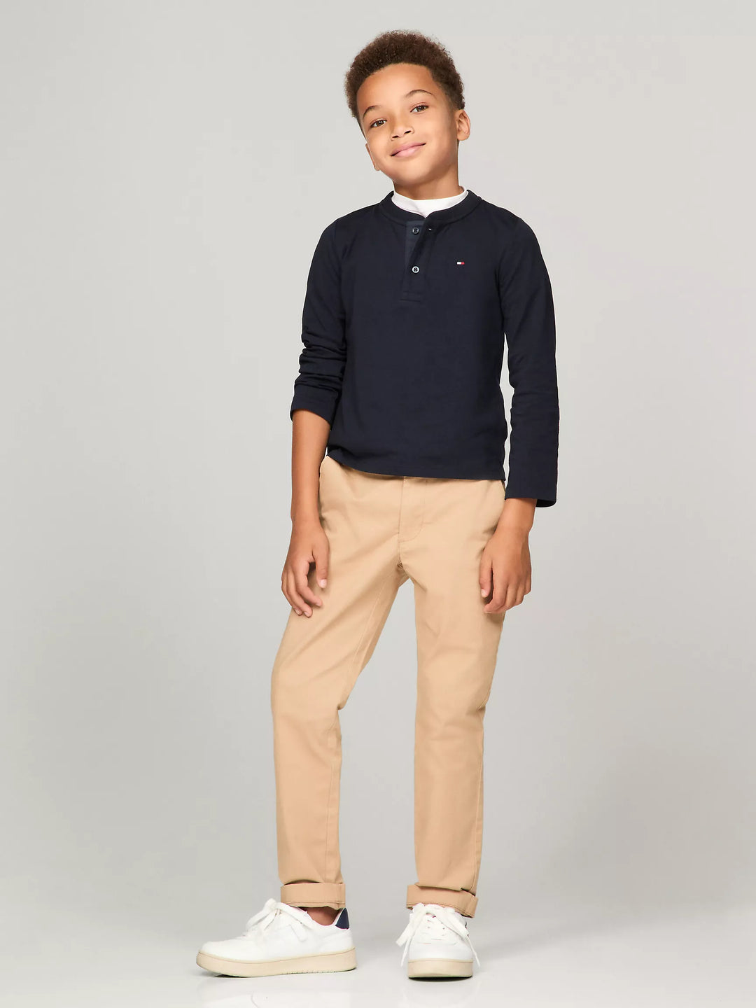 Tommy Hilfiger Kids' Solid Long-Sleeve Henley