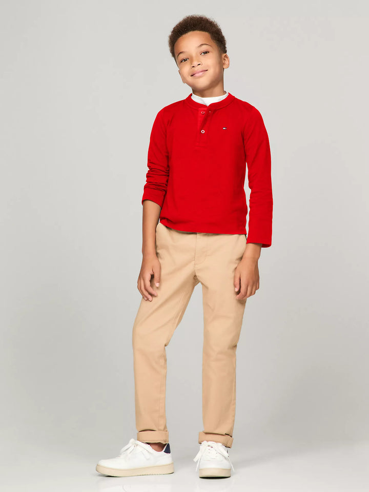 Tommy Hilfiger Kids' Solid Long-Sleeve Henley