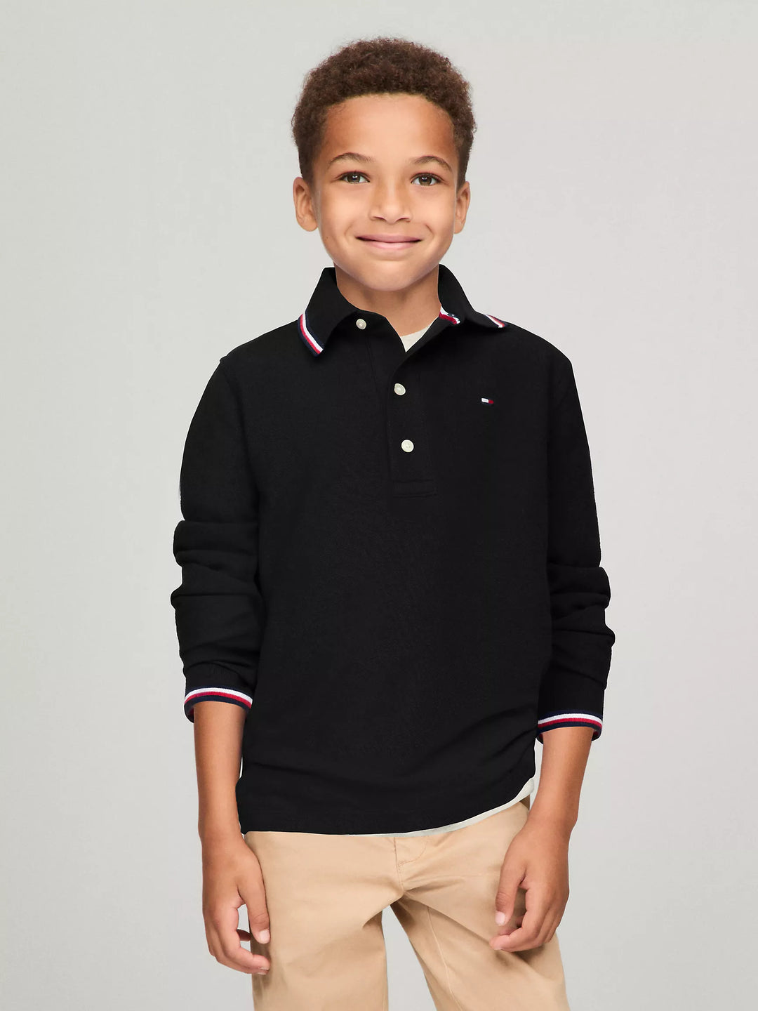 Tommy Hilfiger Kids' Long-Sleeve Tommy Wicking Polo