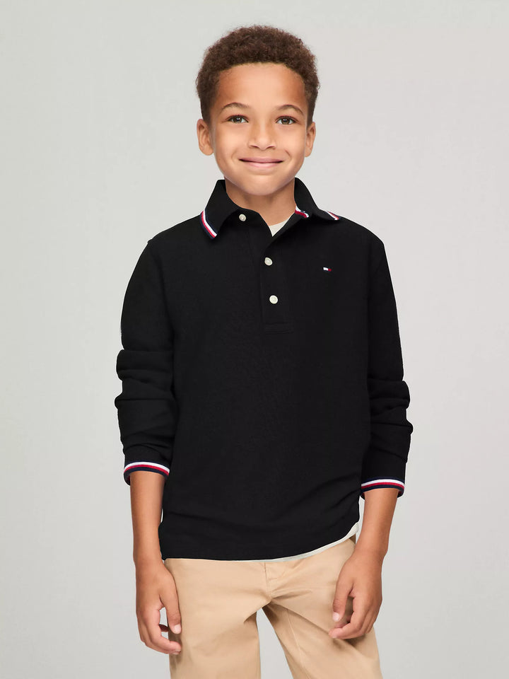 Tommy Hilfiger Kids' Long-Sleeve Tommy Wicking Polo