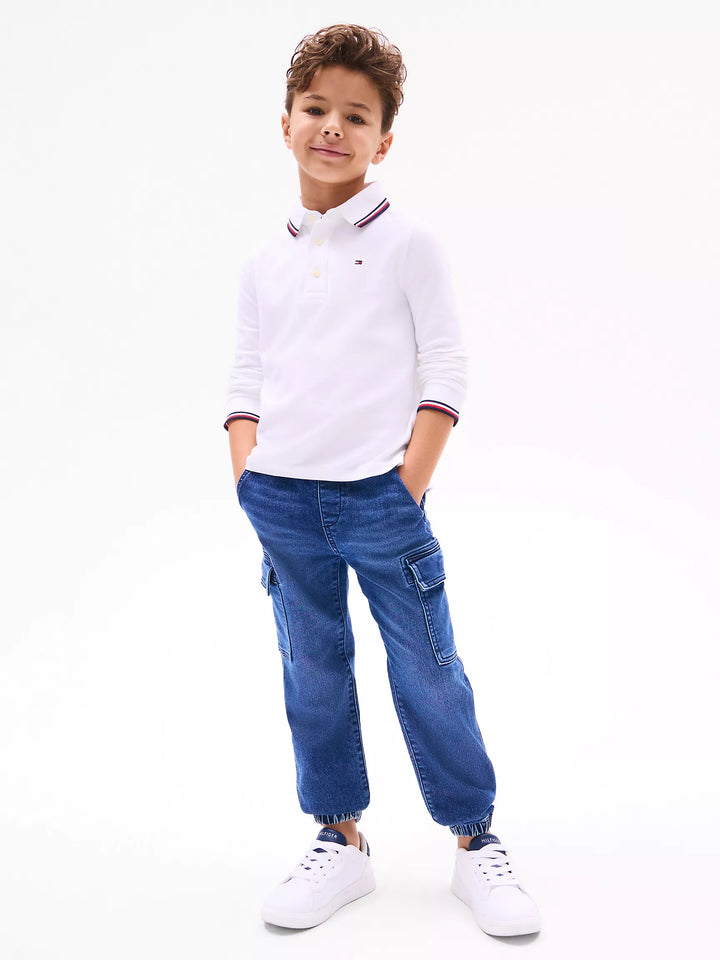 Tommy Hilfiger Kids' Long-Sleeve Tommy Wicking Polo