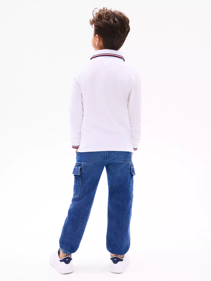 Tommy Hilfiger Kids' Long-Sleeve Tommy Wicking Polo