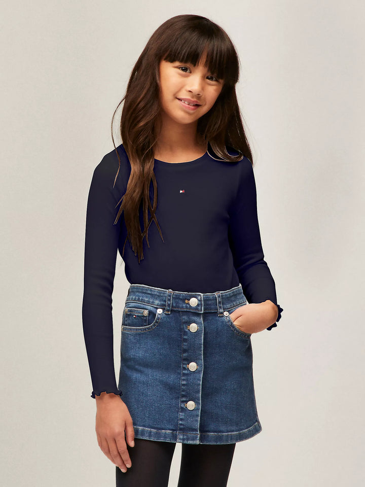 Tommy Hilfiger Kids' Long-Sleeve Ribbed Top