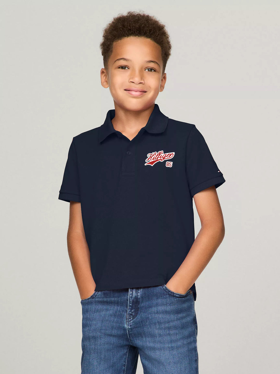 Tommy Hilfiger Kids' Short-Sleeve Script 85 Logo Polo
