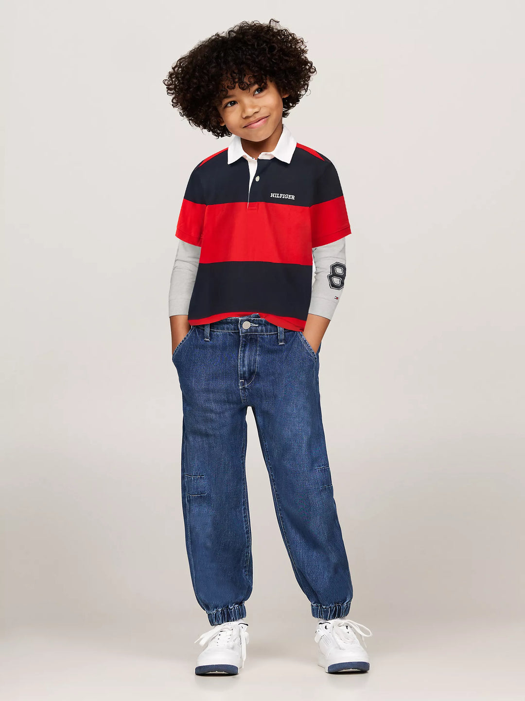 Tommy Hilfiger Kids' Long-Sleeve Rugby Stripe Polo