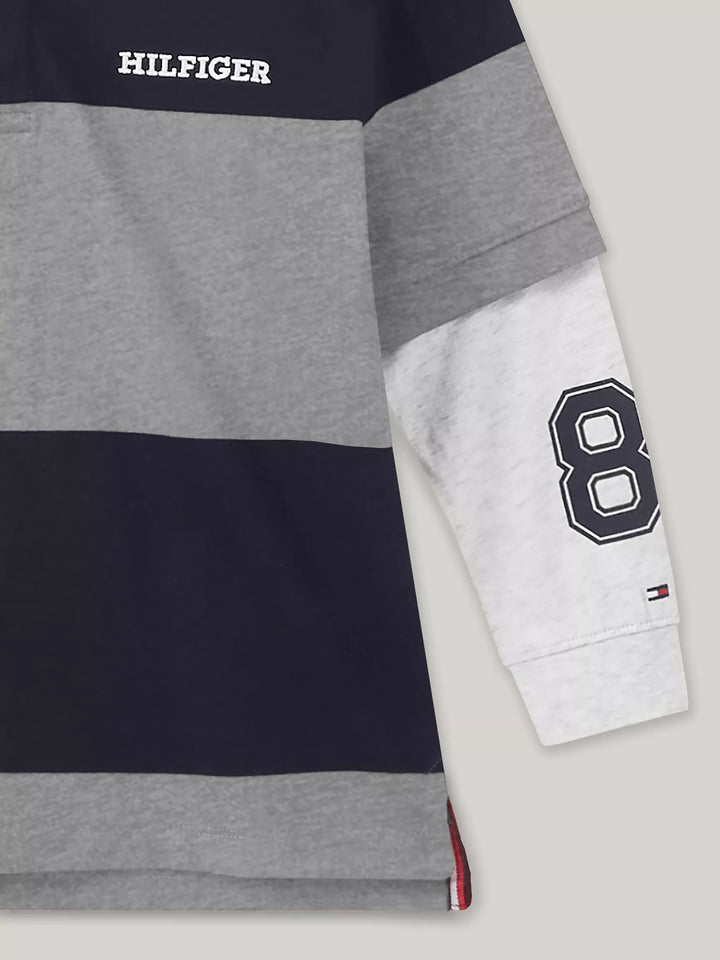 Tommy Hilfiger Kids' Long-Sleeve Rugby Stripe Polo