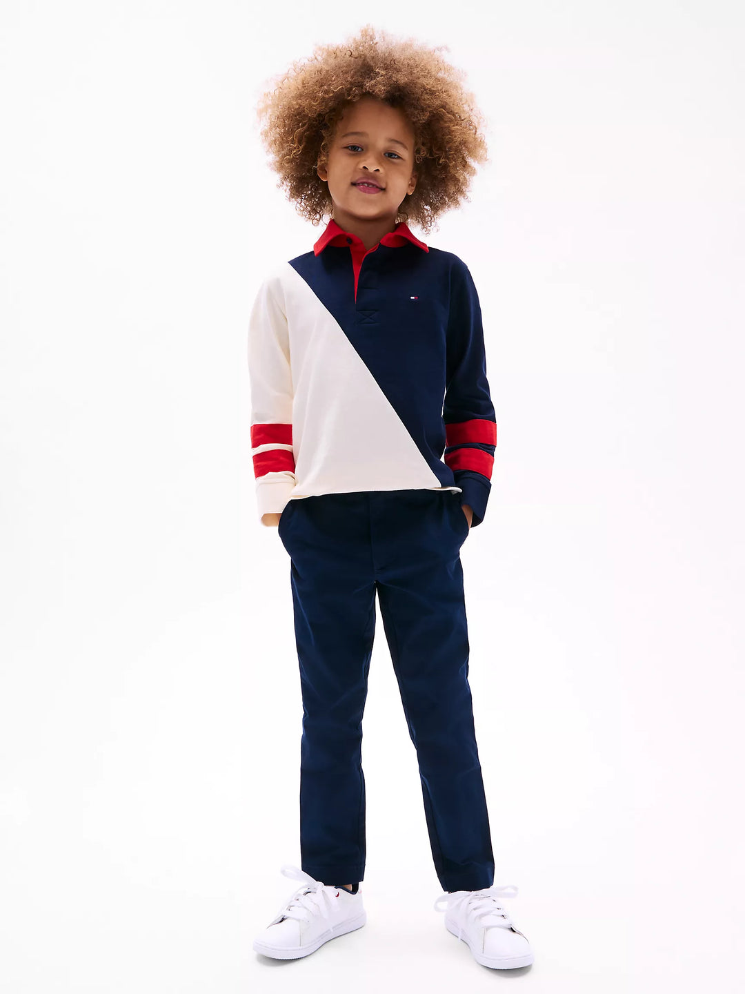 Tommy Hilfiger Kids' Long-Sleeve Colorblock Rugby Polo