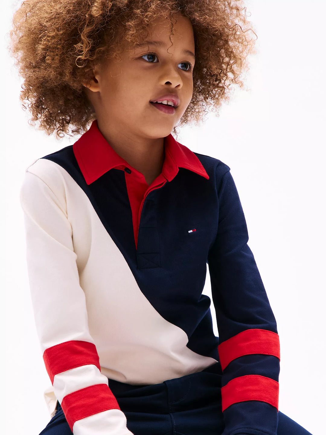 Tommy Hilfiger Kids' Long-Sleeve Colorblock Rugby Polo