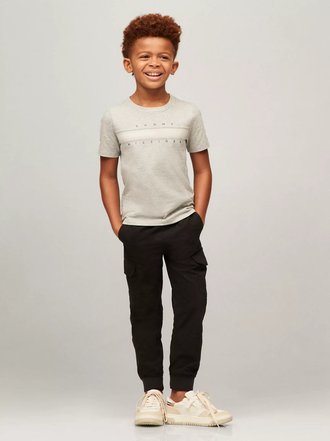 Tommy Hilfiger Kids' Tonal Flag Stripe Logo T-Shirt