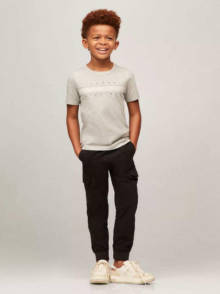 Tommy Hilfiger Kids' Tonal Flag Stripe Logo T-Shirt