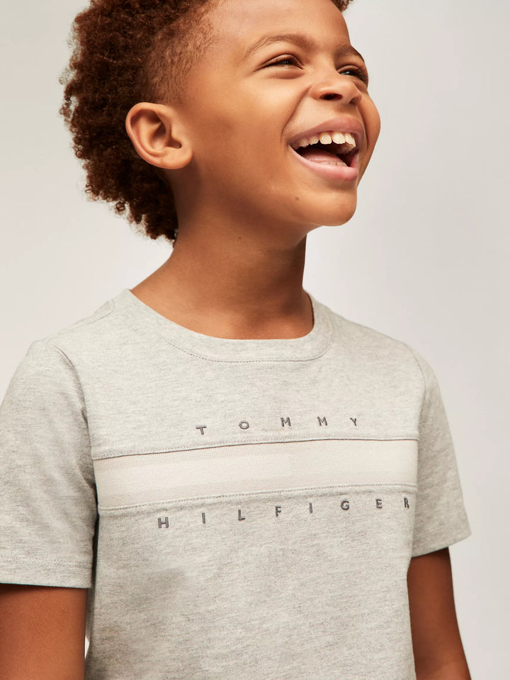 Tommy Hilfiger Kids' Tonal Flag Stripe Logo T-Shirt