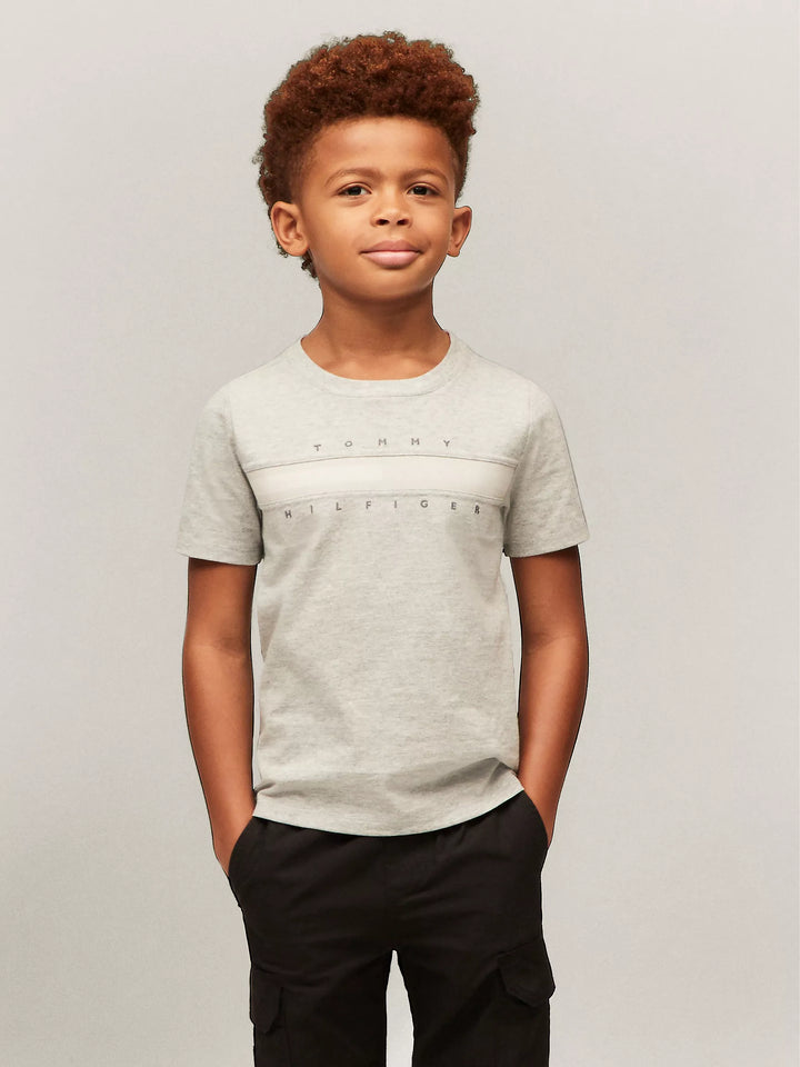 Tommy Hilfiger Kids' Tonal Flag Stripe Logo T-Shirt