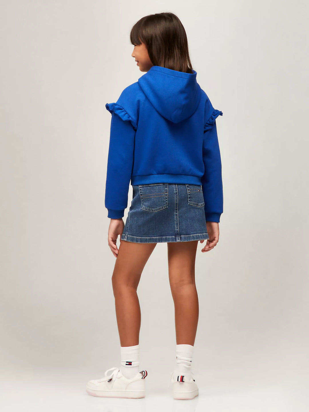 Tommy Hilfiger Kids' Hilfiger Script Logo Ruffle Hoodie