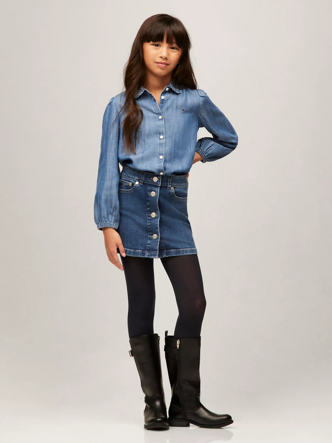 Tommy Hilfiger Kids' Ruffle-Collar Shirt