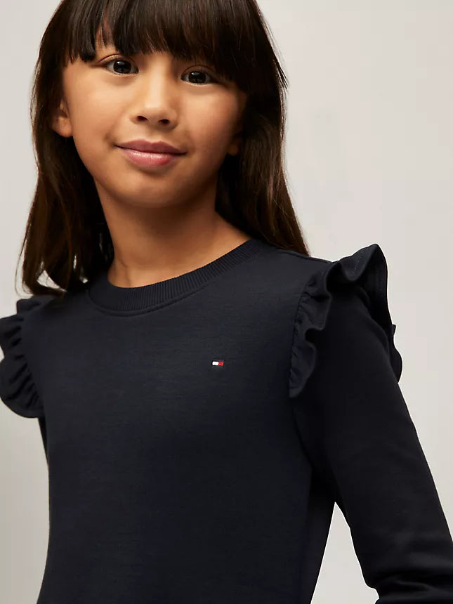 Tommy Hilfiger Kids' Punto Long-Sleeve Ruffle Dress