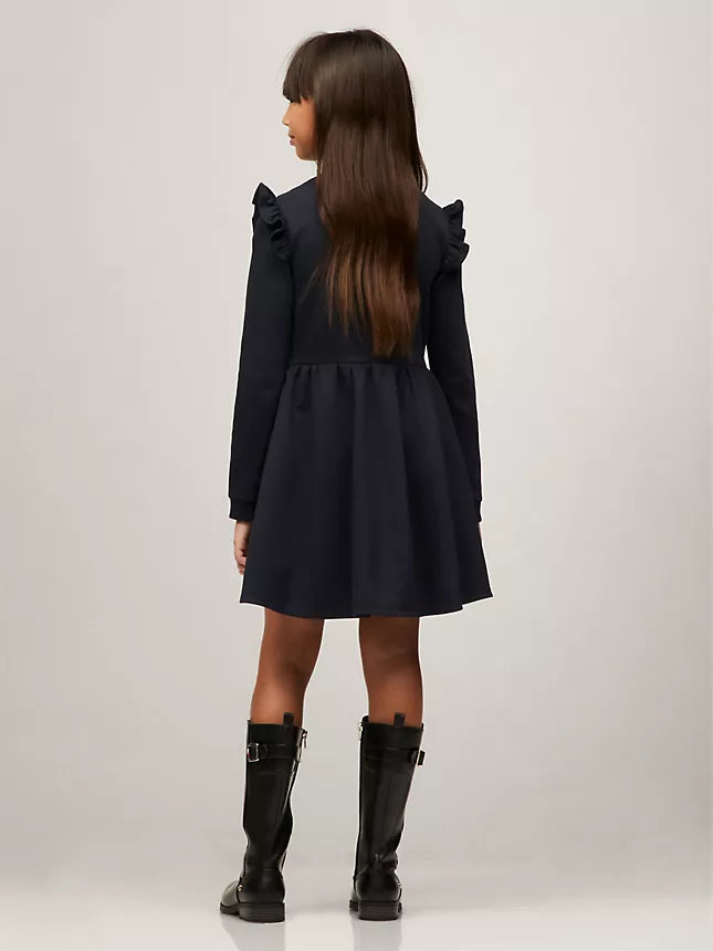 Tommy Hilfiger Kids' Punto Long-Sleeve Ruffle Dress