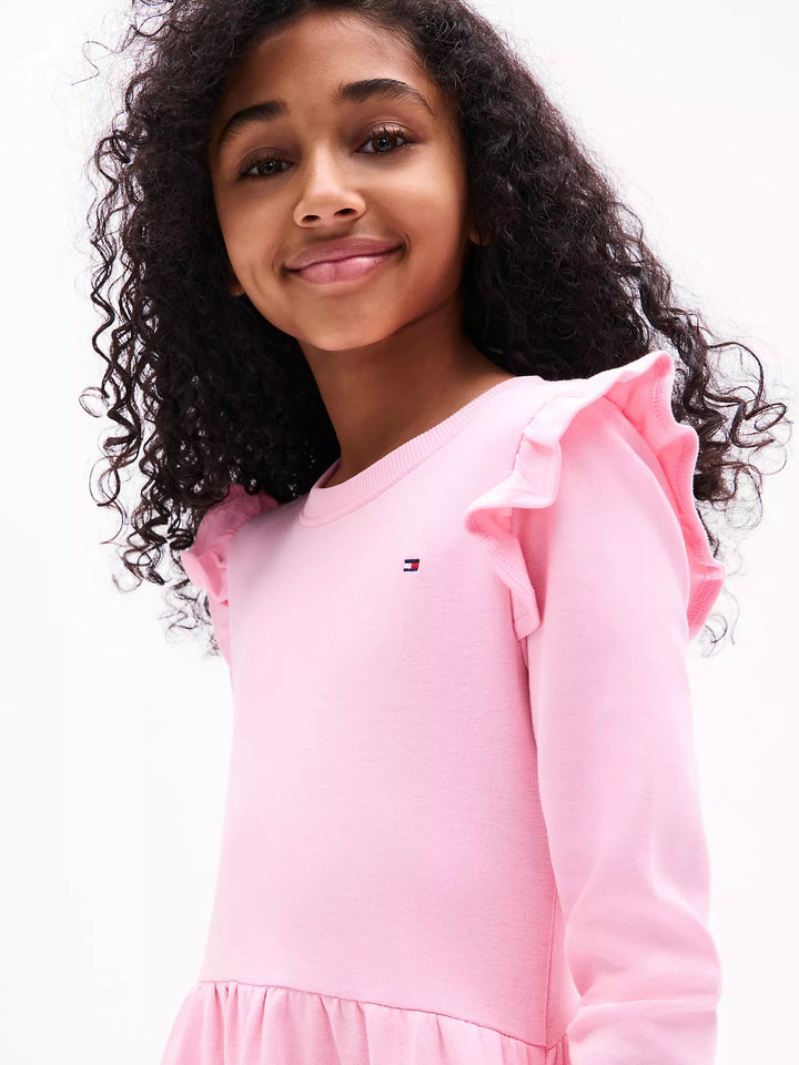 Tommy Hilfiger Kids' Punto Long-Sleeve Ruffle Dress