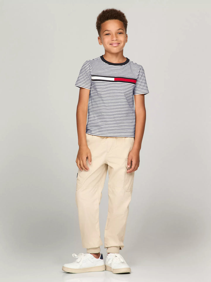 Tommy Hilfiger Kids' Flag Logo Stripe T-Shirt
